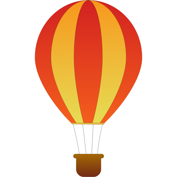 SVG Vertical red and yellow stripes hot air balloon vector illustration