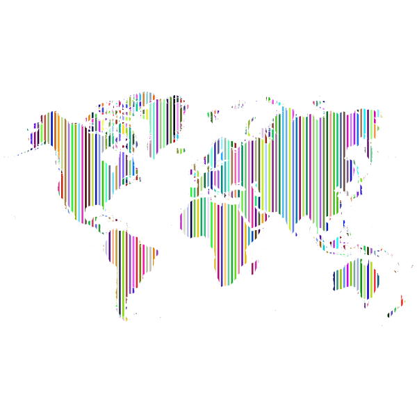 SVG Vertical World Map Slices Prismatic