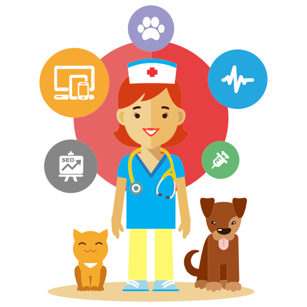 SVG Veterinarian with animals