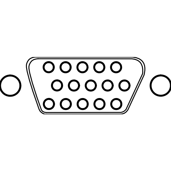 SVG VGA connector with 15 Poles vector image