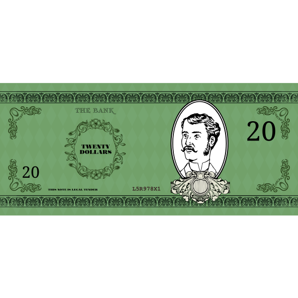 SVG Victorian banknote vector clip art