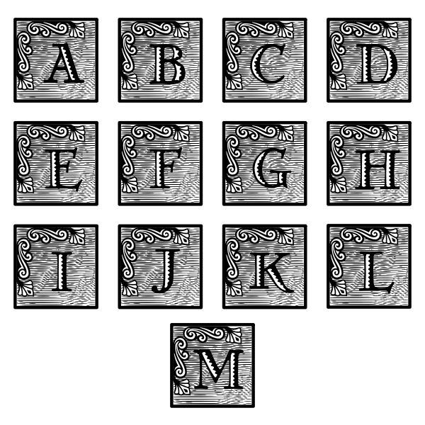 SVG Victorian drop caps vector image