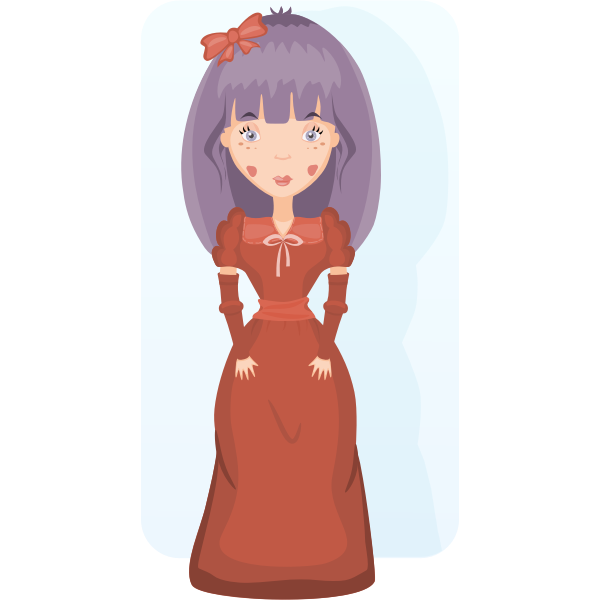SVG Victorian girl vector image
