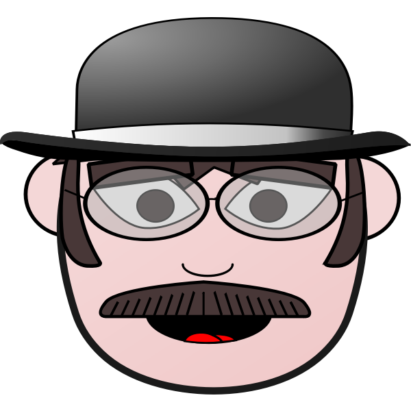 SVG Victorian man039s head