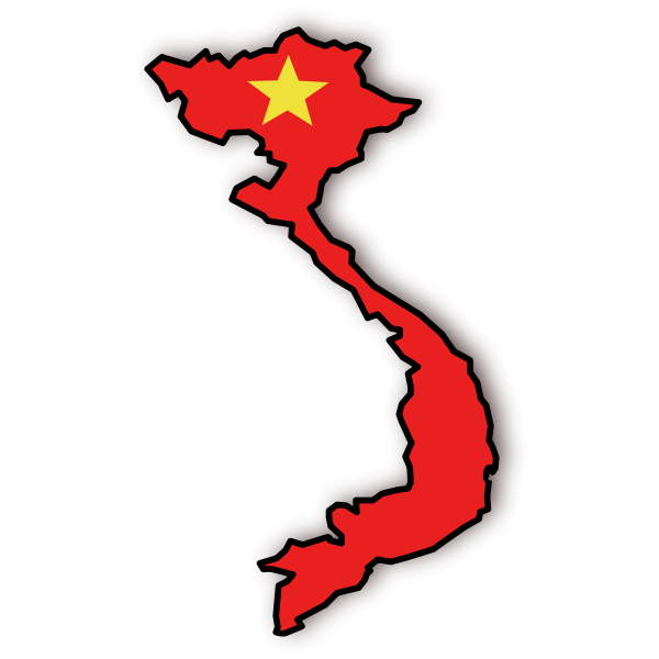SVG Vietnam flag and map