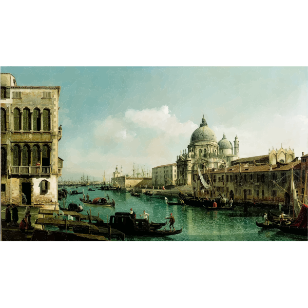 SVG View of the Grand Canal and the Dogana By Bernardo Bellotto