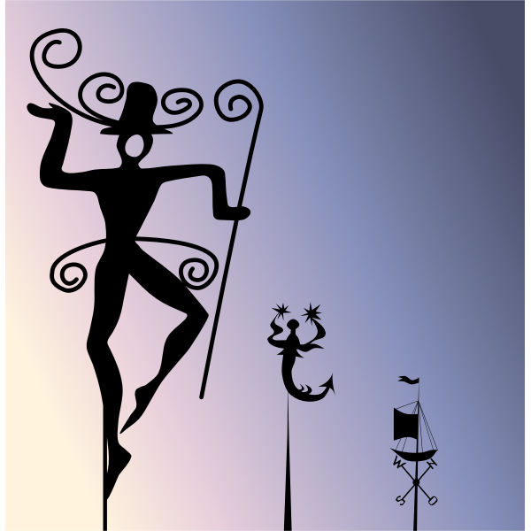 SVG View with weather vanes vector image