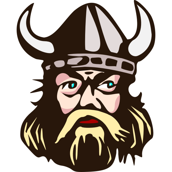 SVG Viking head with horn vector graphics