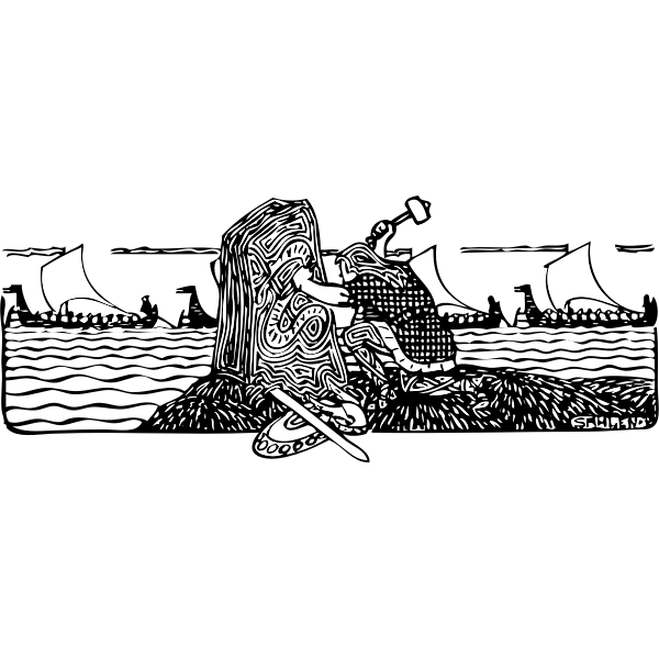 SVG Viking scene vector