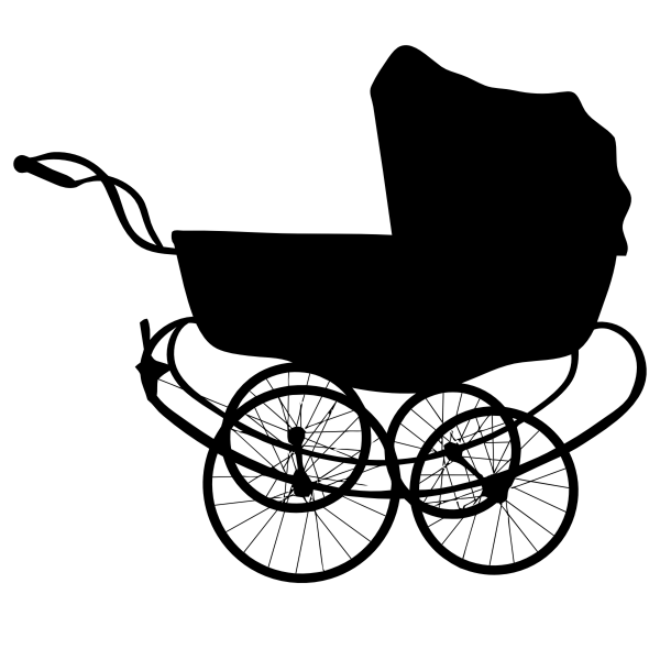 SVG Vintage Baby Carriage Silhouette