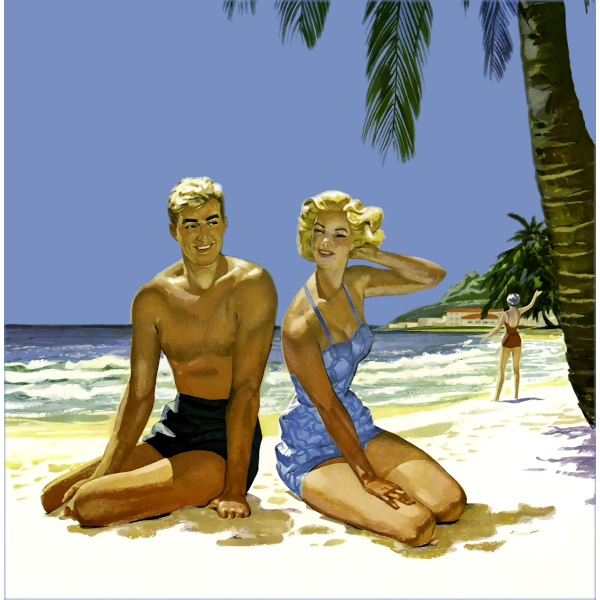 SVG Vintage beach scene