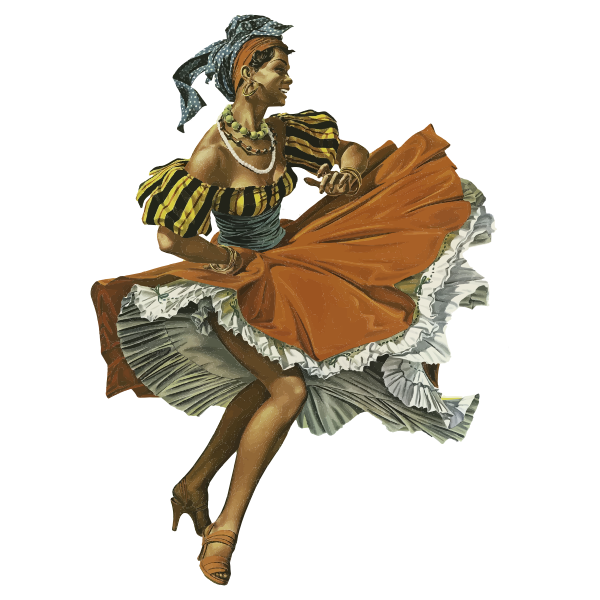 SVG Vintage Caribbean dancing woman
