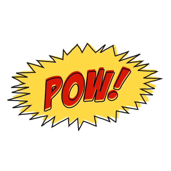SVG Vintage comic POW sound effect