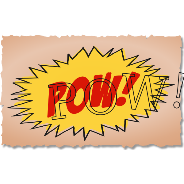 SVG Vintage comic POW sound effect with overlay writing