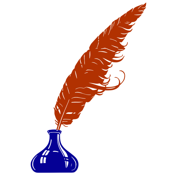 SVG Vintage feather inkwell