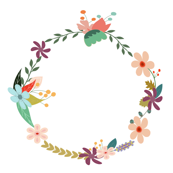 SVG Vintage Floral Wreath