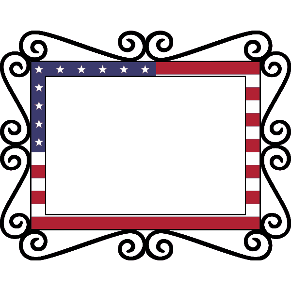 SVG Vintage frame with American flag