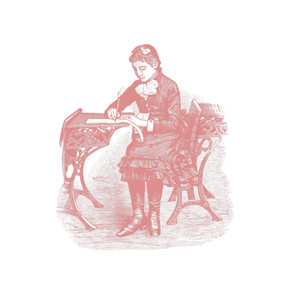 SVG Vintage girl at school