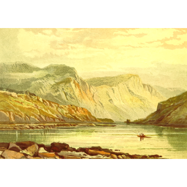 SVG Vintage lake fishing vector image