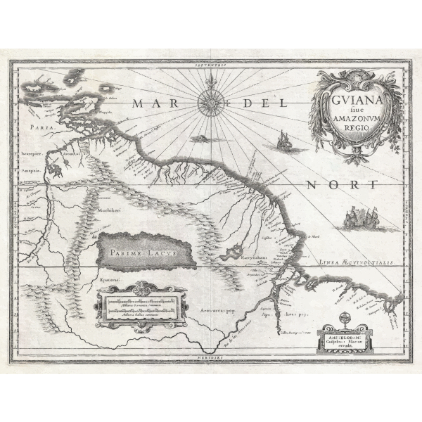 SVG Vintage map of Northeast South America
