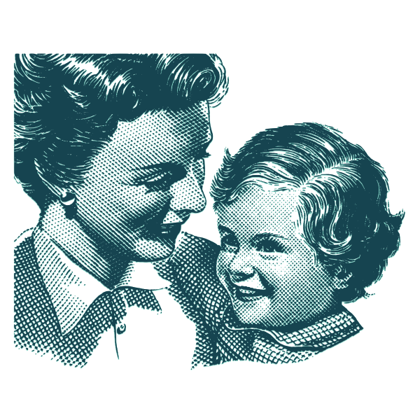 SVG Vintage mother and daughter