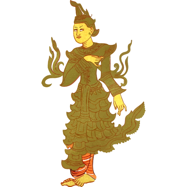 SVG Vintage Myanmar character vector image