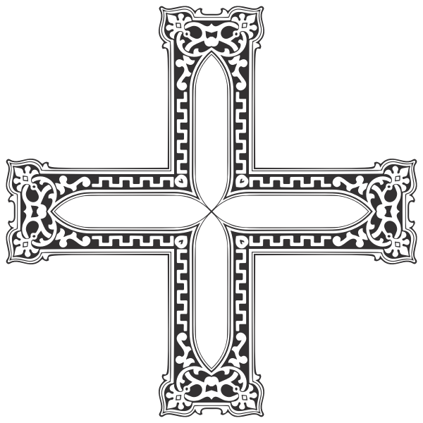 SVG Vintage ornamental crucifix vector image
