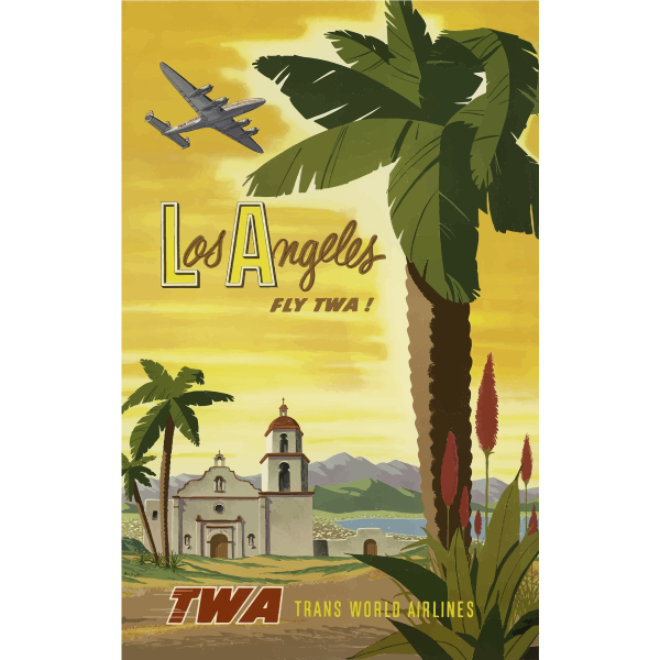 SVG Vintage poster of Los Angeles