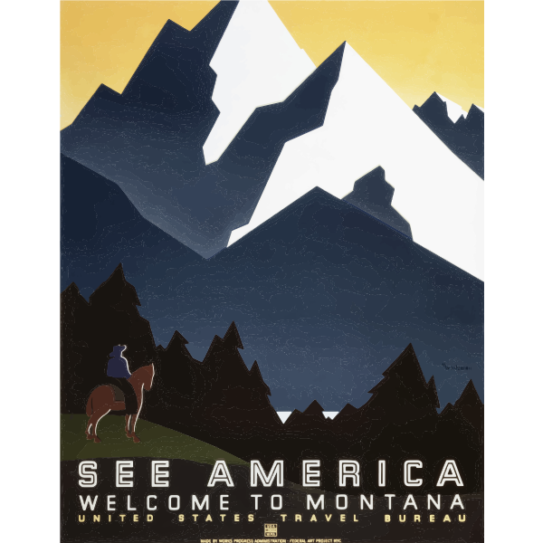 SVG Vintage poster of Montana