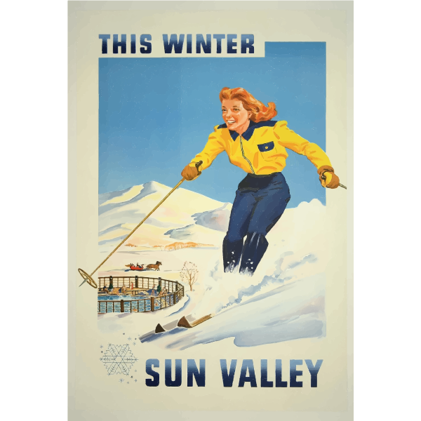 SVG Vintage poster of winter resort