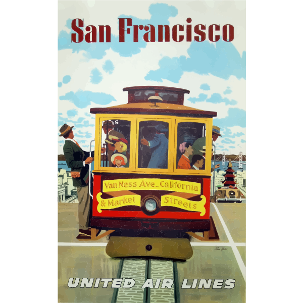 SVG Vintage promotional poster of San Francisco