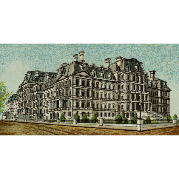 SVG Vintage residential building