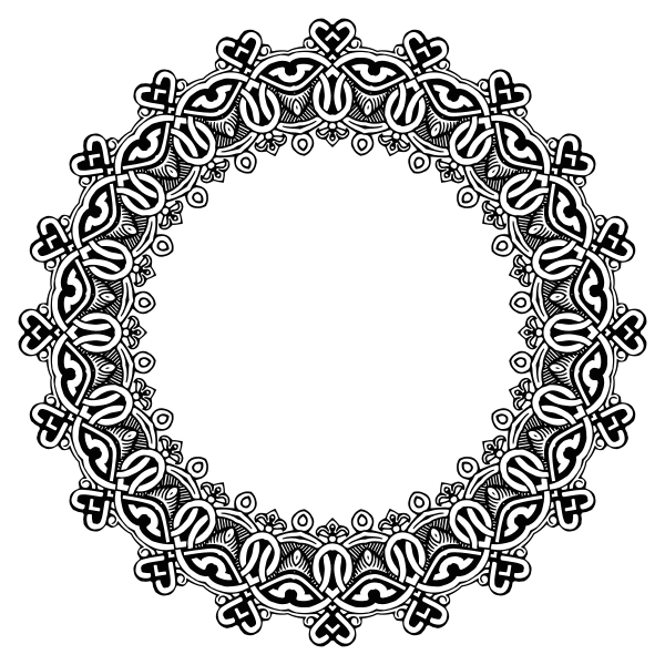 SVG Vintage round symmetric frame