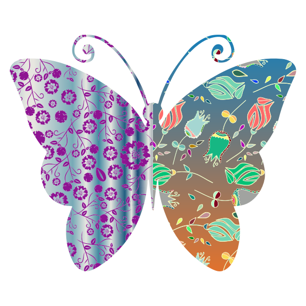 SVG Vintage Style Floral Butterfly