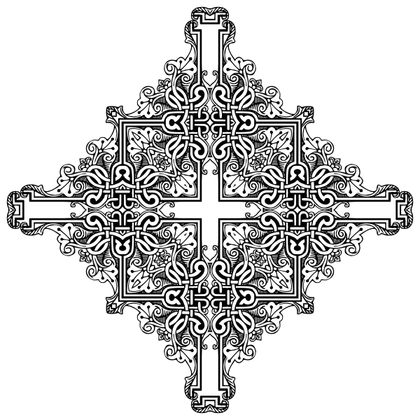 SVG Vintage symmetric frame cross
