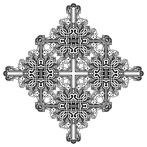 SVG Vintage symmetric frame cross image