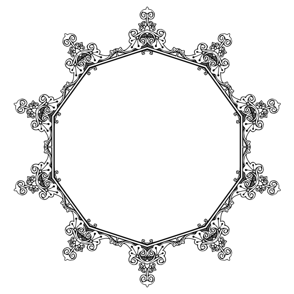 SVG Vintage symmetric frame silhouette