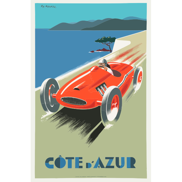 SVG Vintage travel poster Cote D039Azur vector illustration