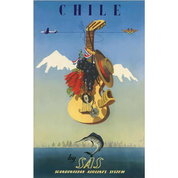 SVG Vintage travel poster of Chile