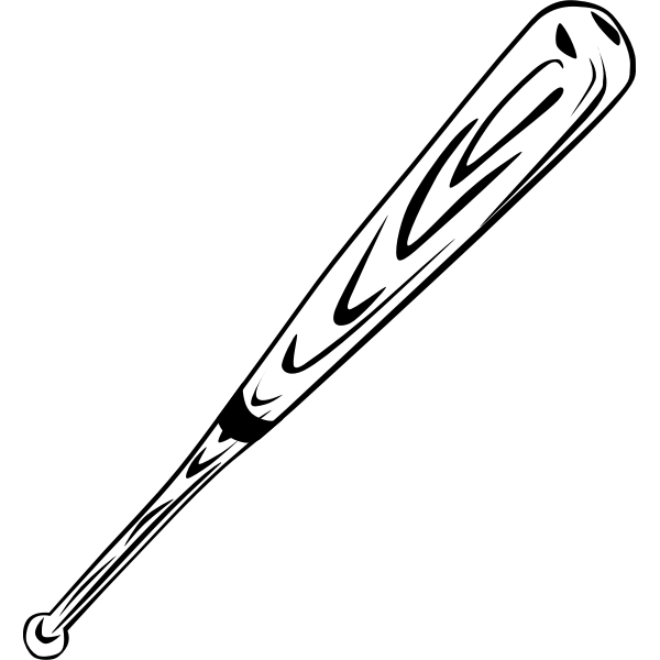 SVG Vintage wooden baseball bat in black and white image