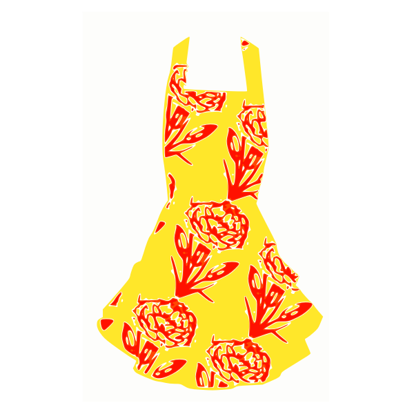 SVG Vintage yellow and red dress