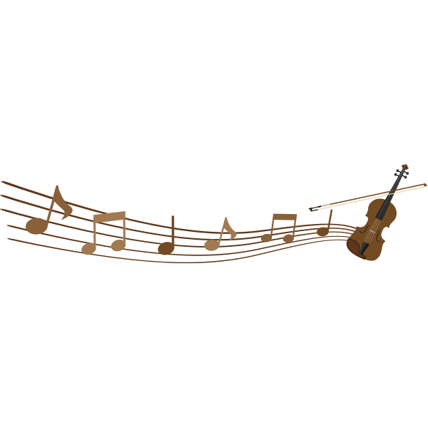 SVG violin and music notes