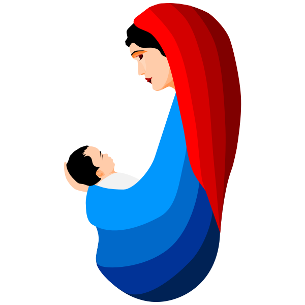 SVG Virgin Mary and the infant Jesus