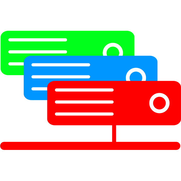 SVG Virtual colored server vector clip art