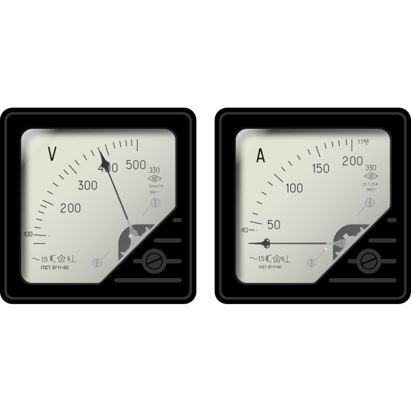 SVG Voltmeter and ammeter
