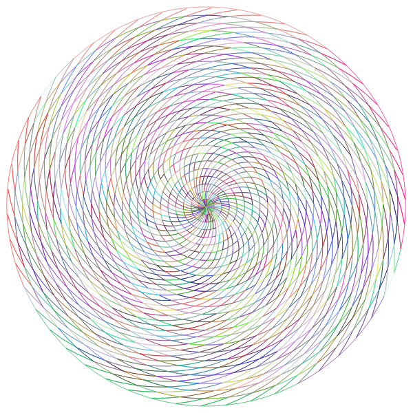 SVG Vortex Line Art Prismatic No Background