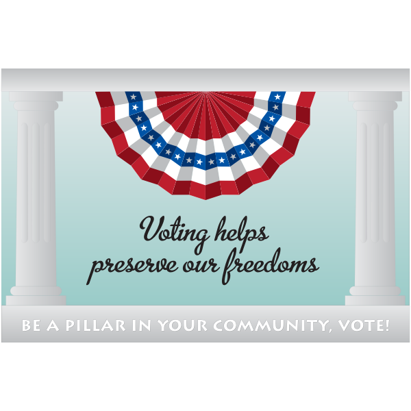 SVG Voting helps preserve our freedoms banner vector graphics