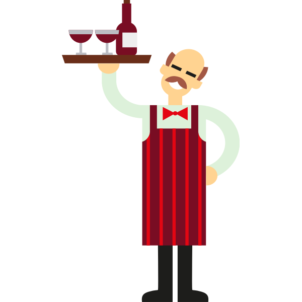 SVG Waiter with wine