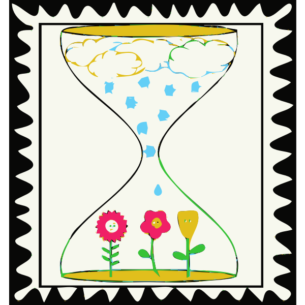 SVG Waiting for spring stamp vector illustration
