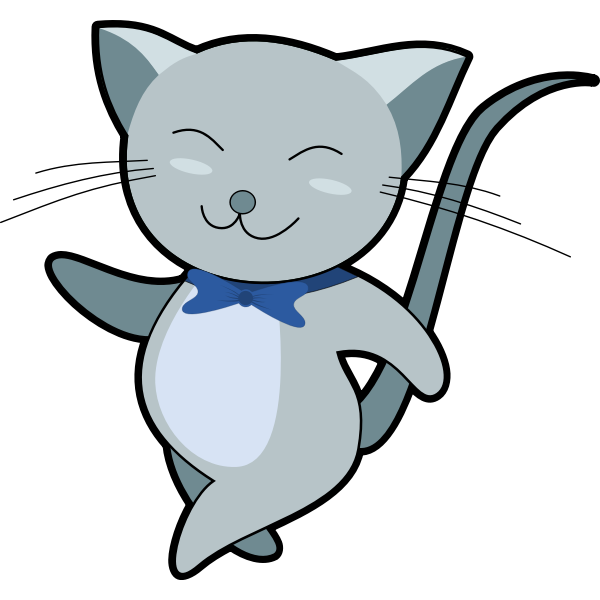 SVG Walking Cat with Bow-Tie
